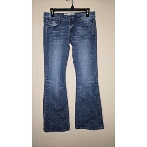 Vanilla Star Womens Low Rise Medium Wash Denim Jeans Blue Size 9